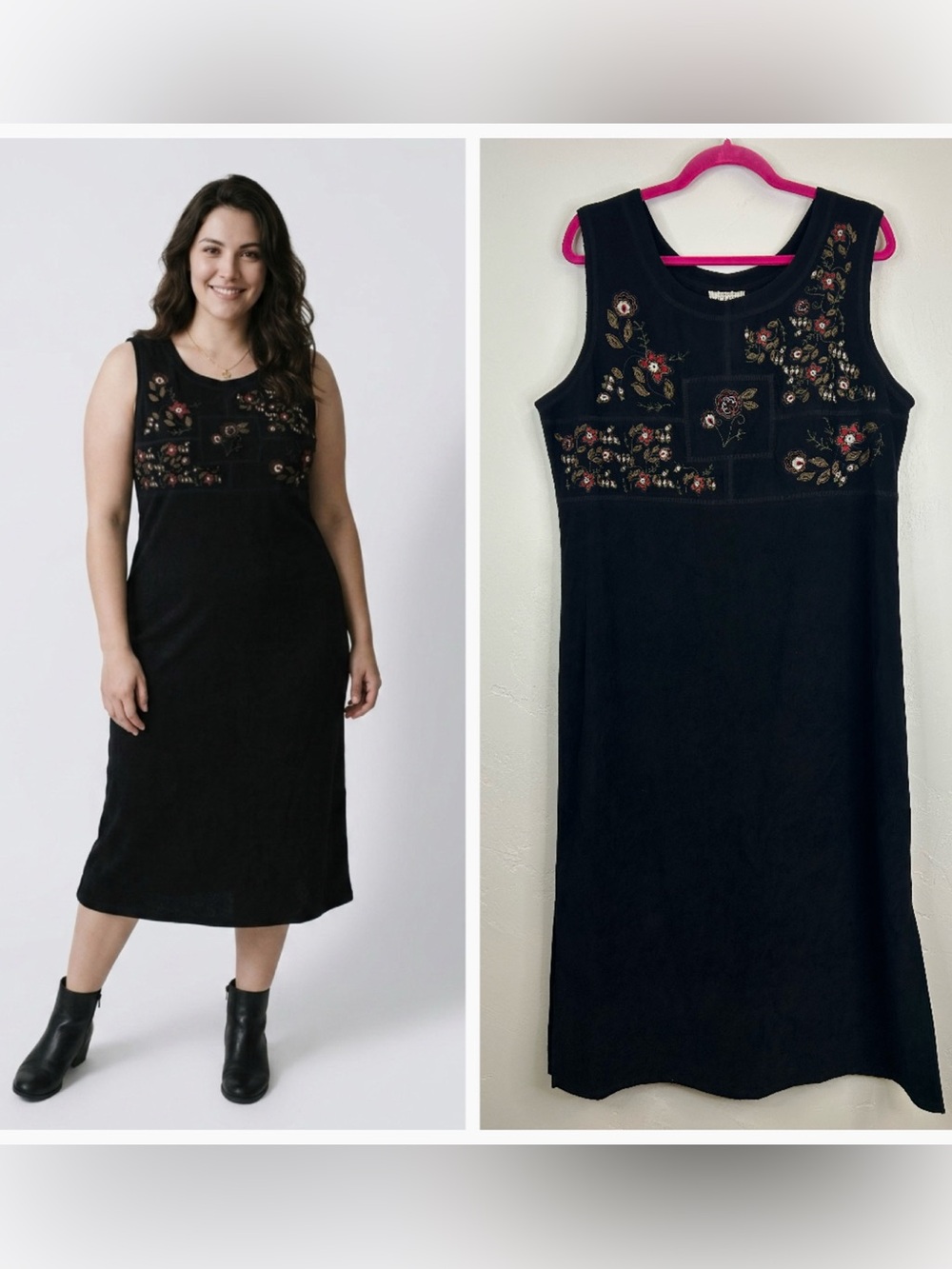 Cottagecore Embroidered Long Dress Size L/XL Prairie Country Vintage 90s Witchy